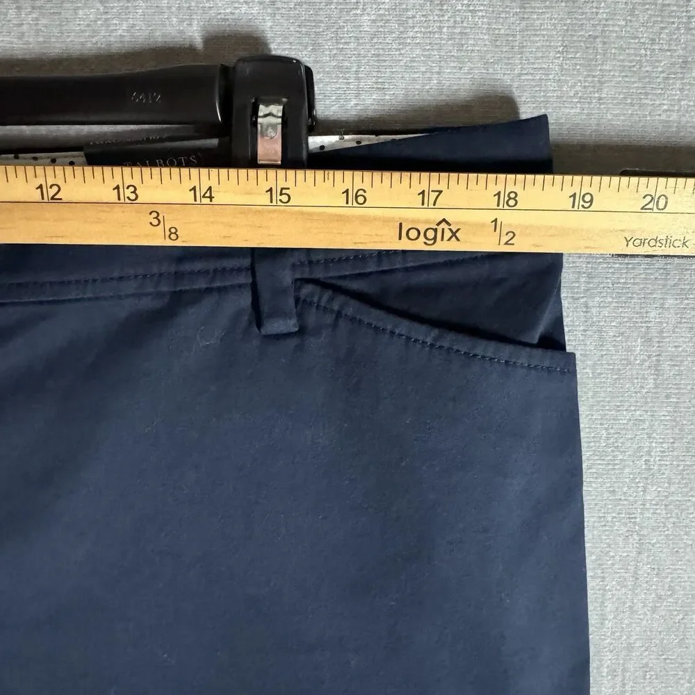 Talbots Womens Size 14 Perfect Chino Shorts 10 1/2” Inseam Navy Blue Walking NWT